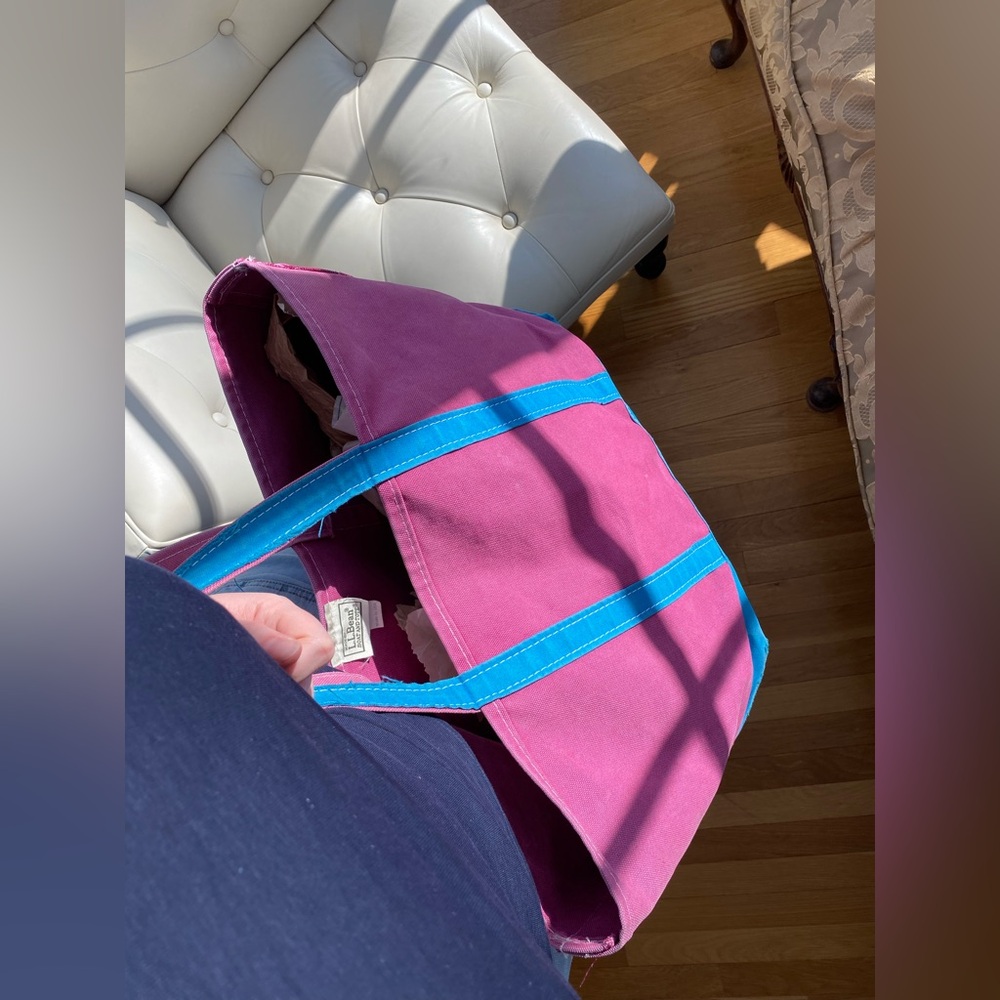 Vintage L.L. Bean Boat & Tote 22” – Magenta & Teal – Made in USA – Rare Colorway - Picture 3 of 12